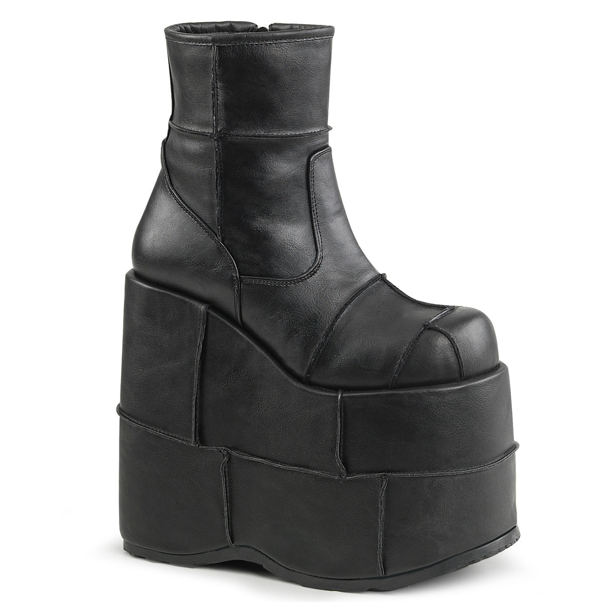 DemoniaCult Stivali da uomo STACK-201 pelle vegana BLK