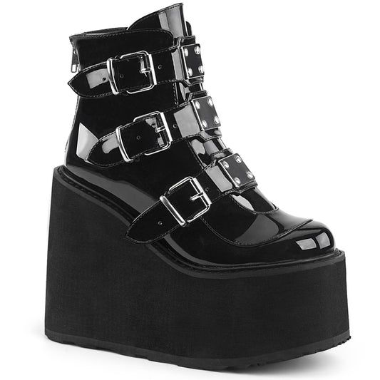DemoniaCult Stivali alla caviglia femminile SWING-105 brevetto BLK
