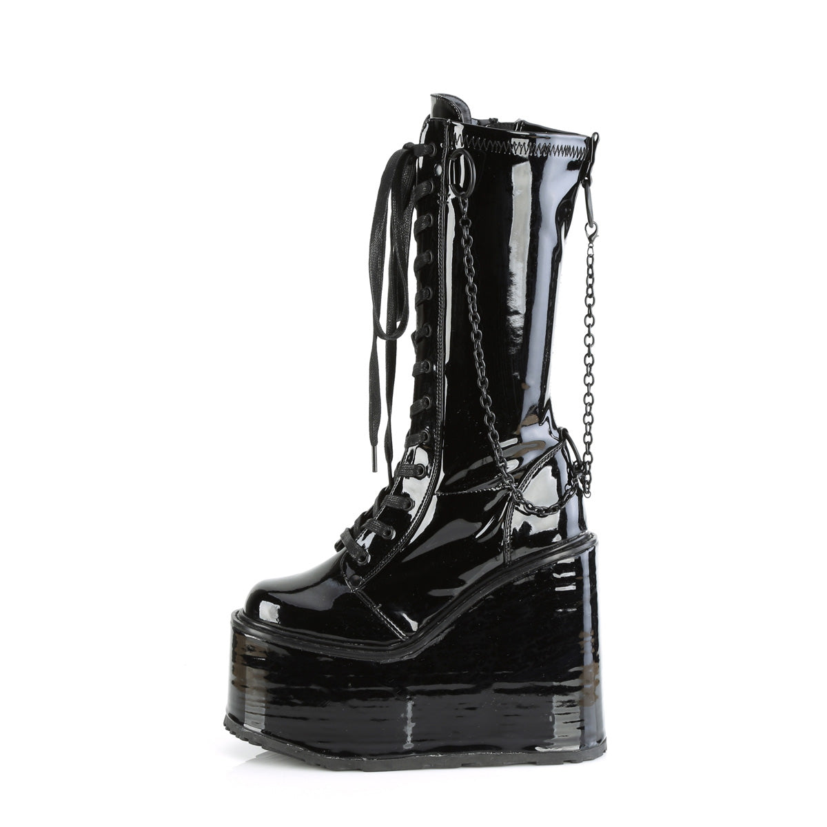 DemoniaCult Boots SWING-150 Blk Stretch Pat