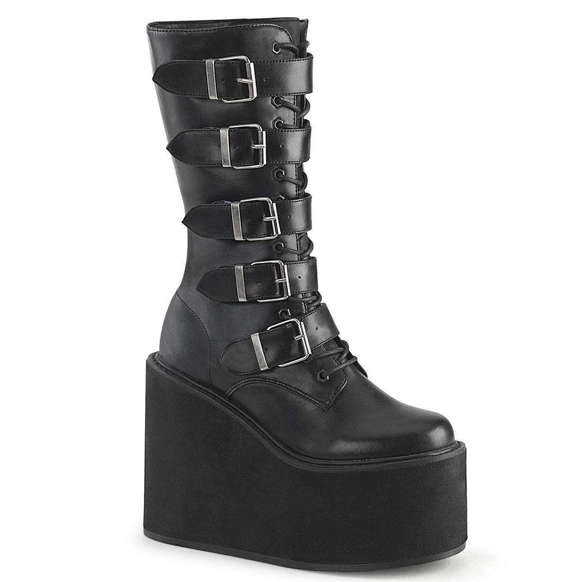 DemoniaCult Stivali da donna SWING-220 pelle vegana BLK