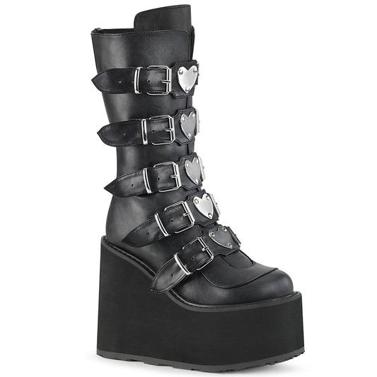 DemoniaCult Stivali da donna SWING-230 pelle vegana BLK