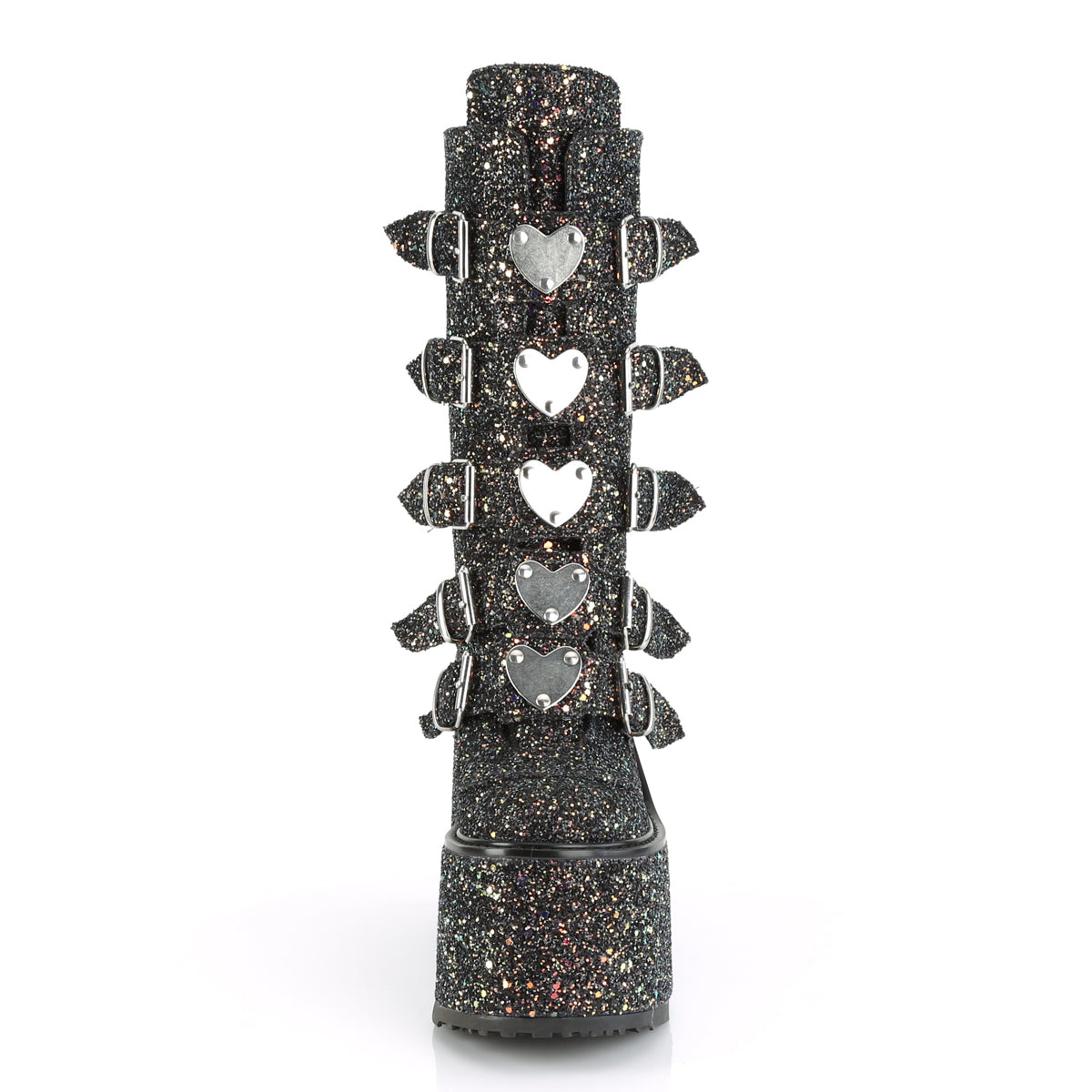 DemoniaCult Stivali da donna SWING-230G BLK Multi Glitter