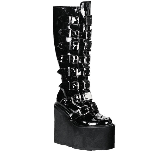 DemoniaCult Stivali da donna SWING-815 blk pat