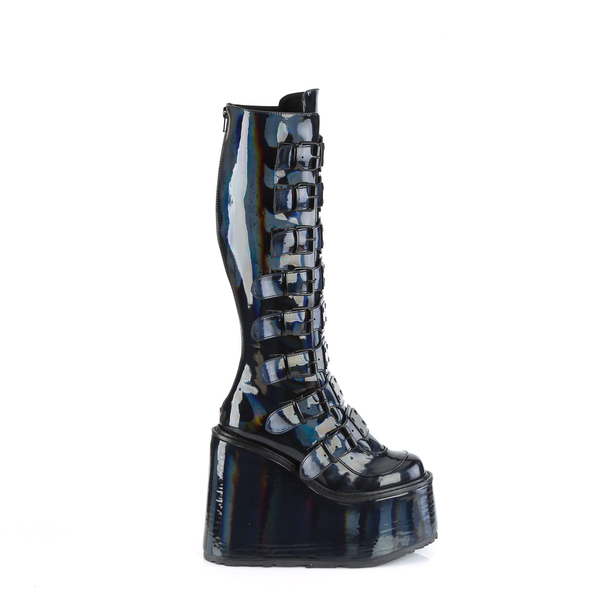 DemoniaCult Stivali SWING-815 blk pat olografico