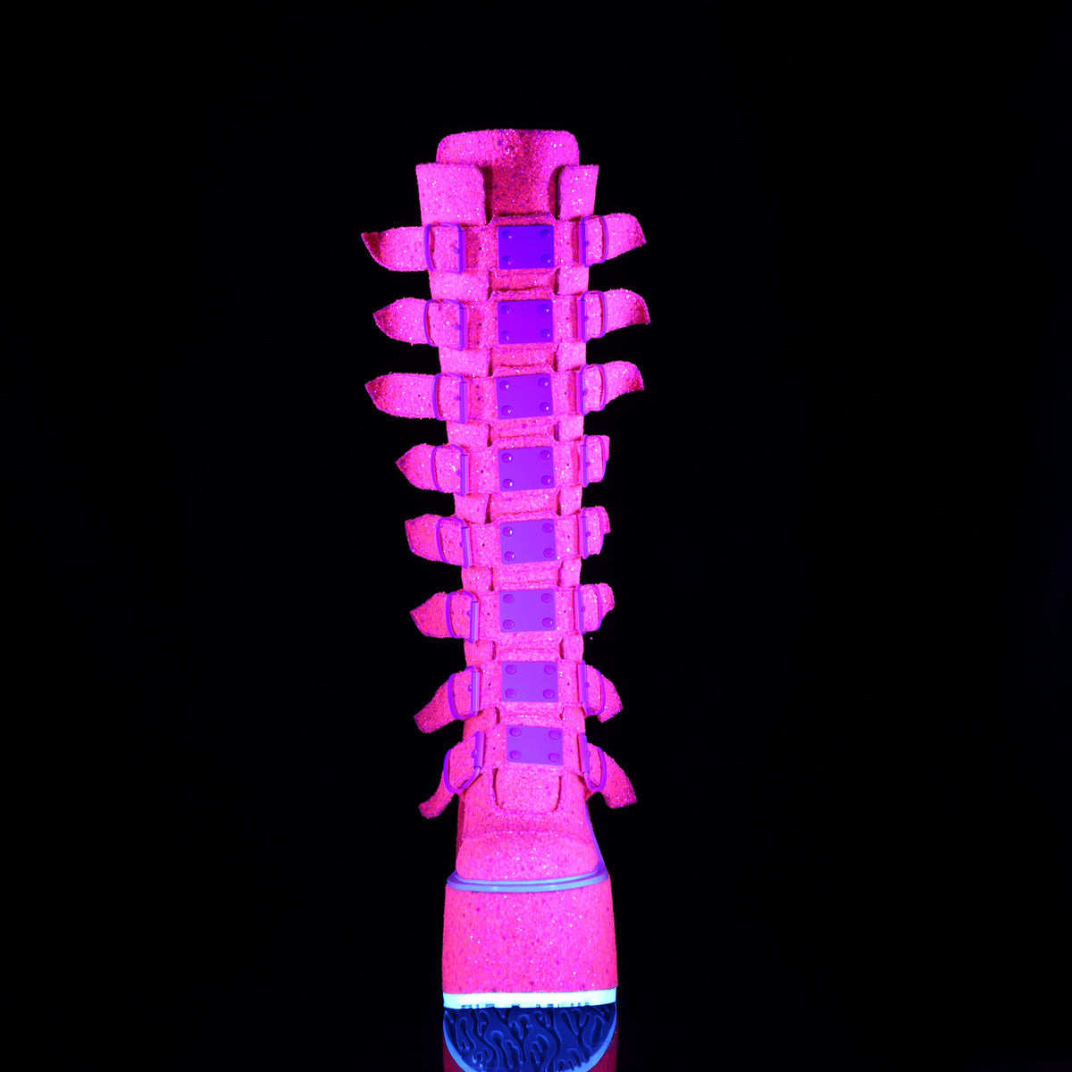 DemoniaCult Stivali SWING-815uv rosa glitter
