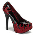 Bordello Pompe da donna TEEZE-27 blk pat-rosso rstn