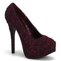 Bordello Pompe da donna TEEZE-39 raso floreale bordeaux