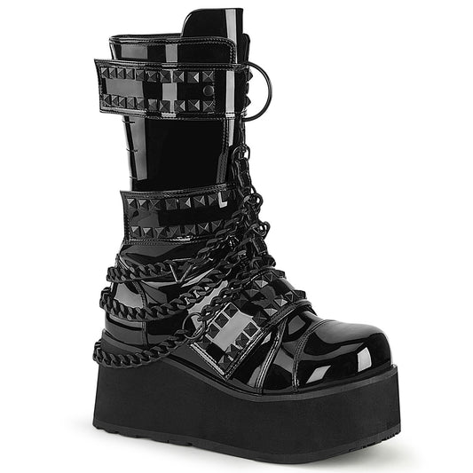 DemoniaCult Stivali da uomo TRASHVILLE-138 blk pat