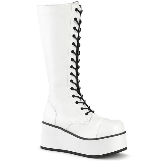 DemoniaCult Stivali da uomo TRASHVILLE-502 pelle vegana WHT