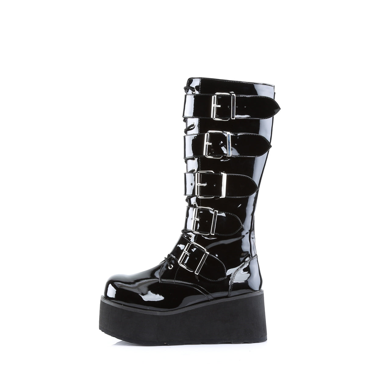DemoniaCult Stivali da uomo TRASHVILLE-518 blk pat