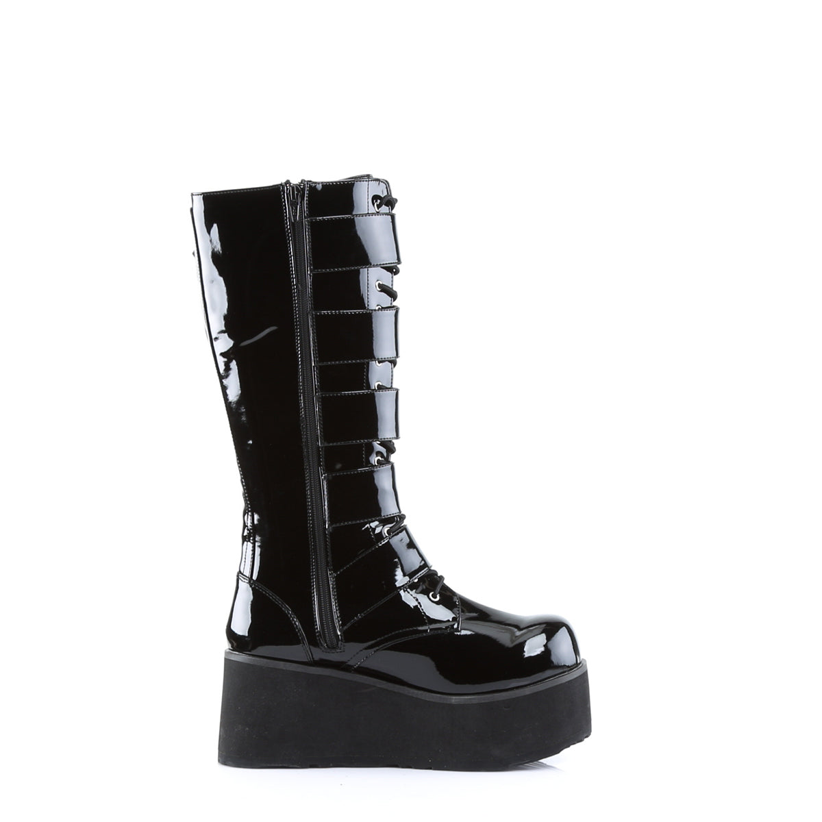 DemoniaCult Stivali da uomo TRASHVILLE-518 blk pat