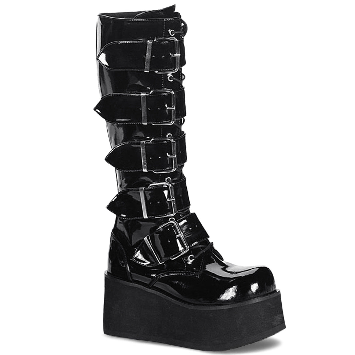 DemoniaCult Stivali da uomo TRASHVILLE-518 blk pat