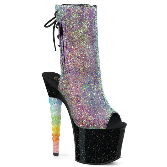 Pleaser Stivaletti da donna unicorn-1018g glitter viola-blu / blk