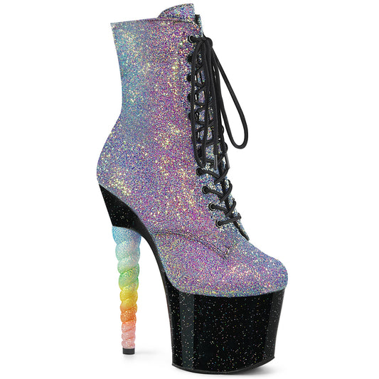 Pleaser Stivaletti da donna unicorn-1020g glitter viola-blu / BLK