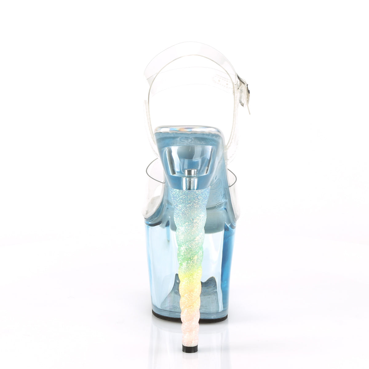 Pleaser Sandali da donna Unicorn-708T CLR / BABLE BLU TINTED