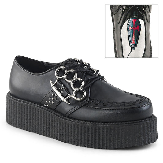 DemoniaCult Scarpa bassa maschile V-CREEPER-516 pelle vegana BLK