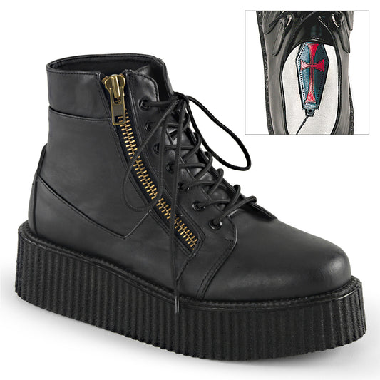 DemoniaCult Scarpa bassa maschile V-CREEPER-571 pelle vegana BLK