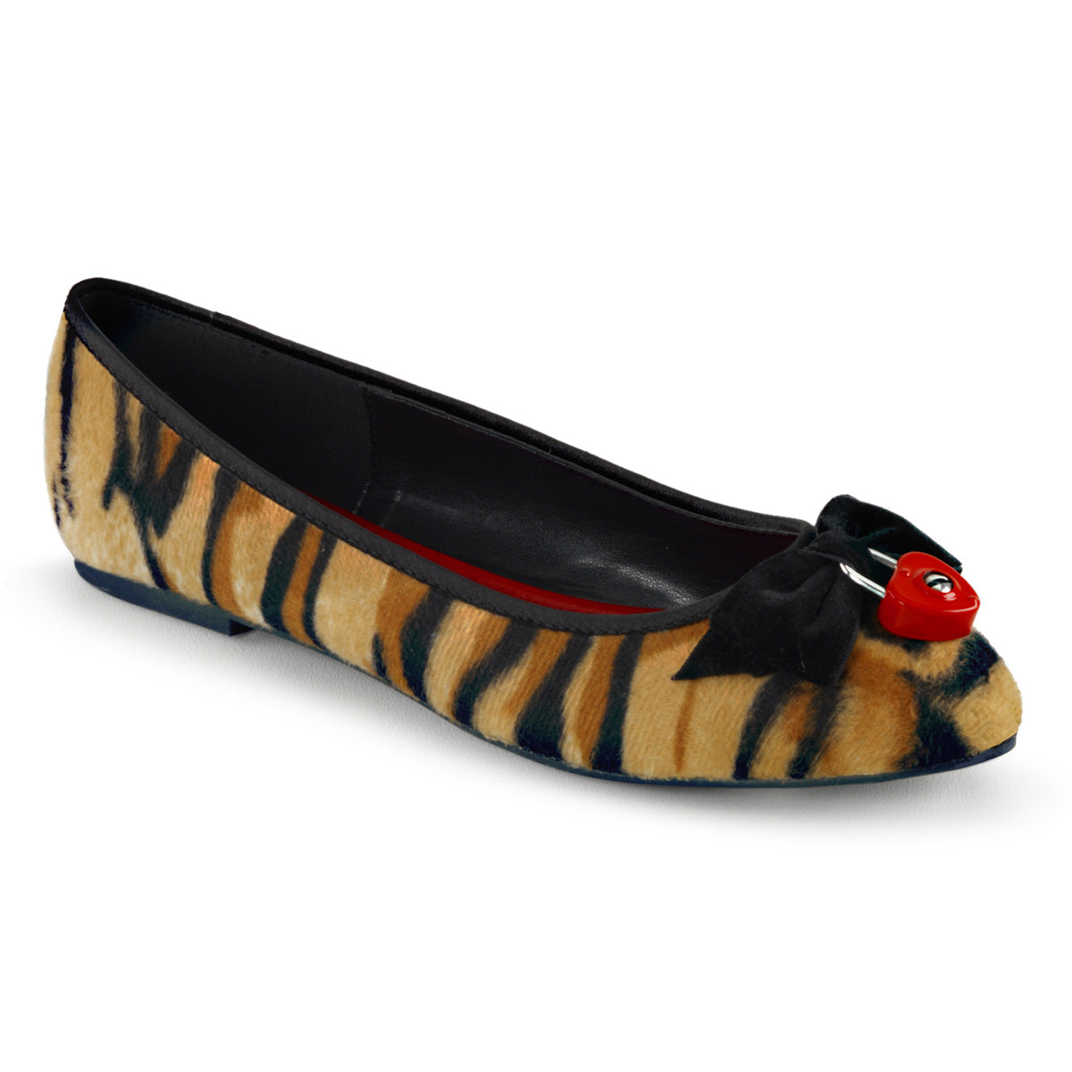 DemoniaCult Scarpa bassa femminile VAIL-02 Capelli finti stampati di tigre