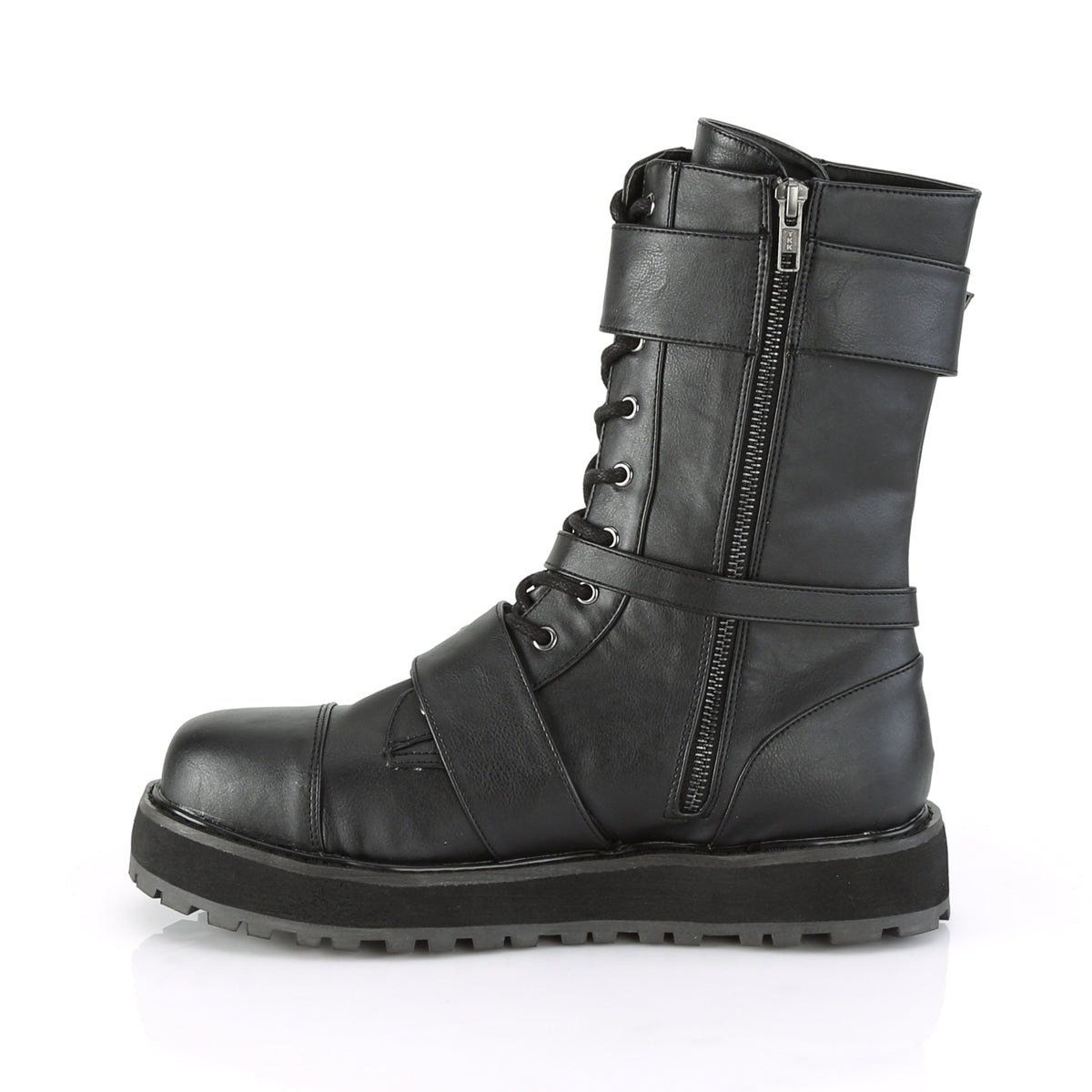 DemoniaCult Stivali da uomo VALOR-220 pelle vegana BLK
