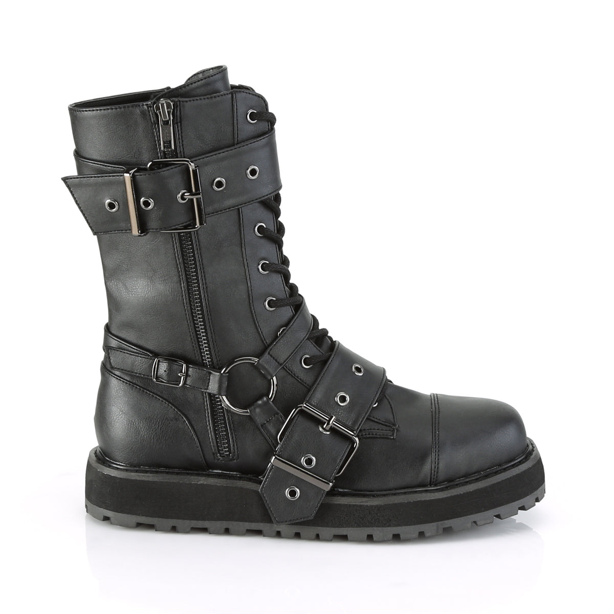 DemoniaCult Stivali da uomo VALOR-220 pelle vegana BLK
