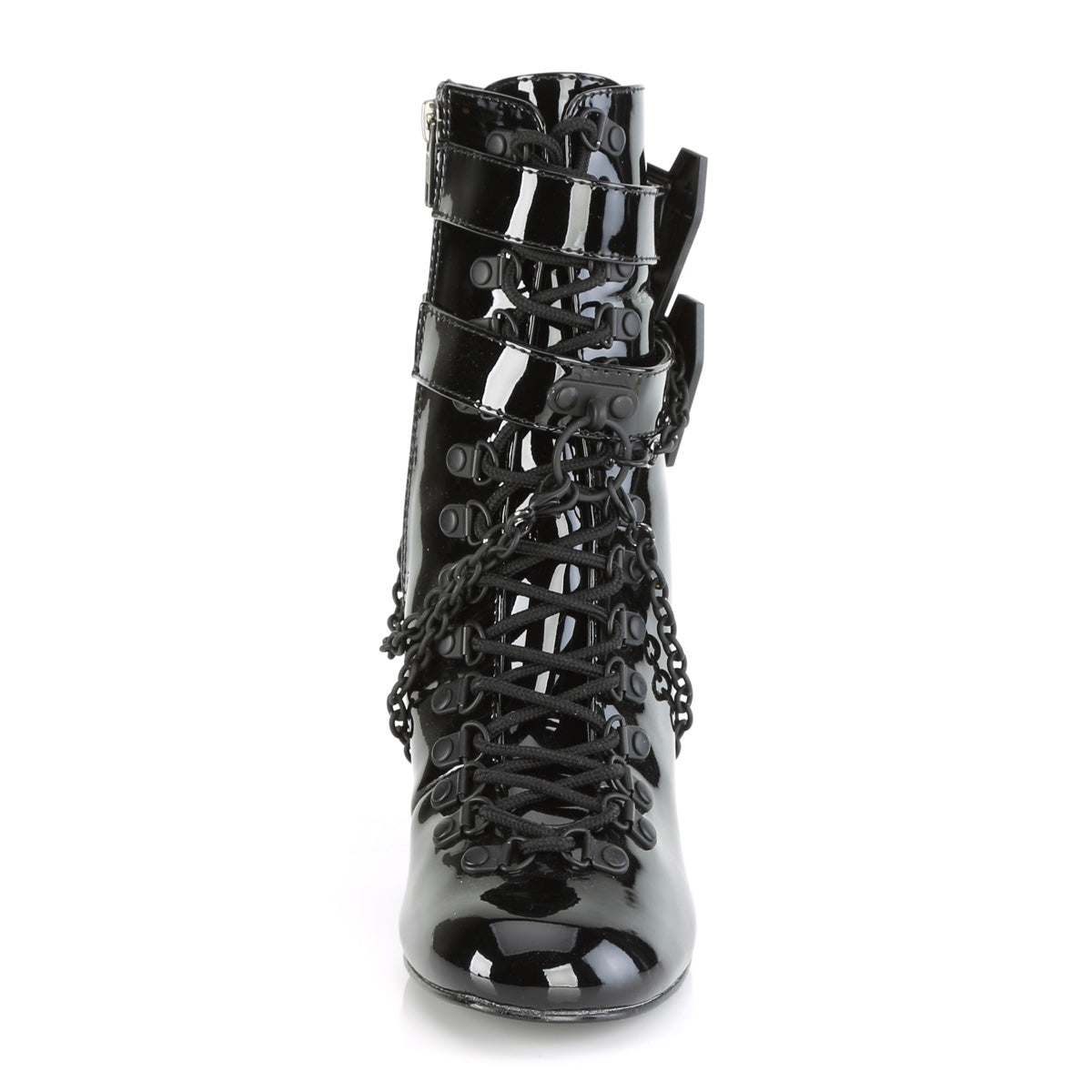 DemoniaCult Stivali alla caviglia femminile VIVIKA-128 blk pat