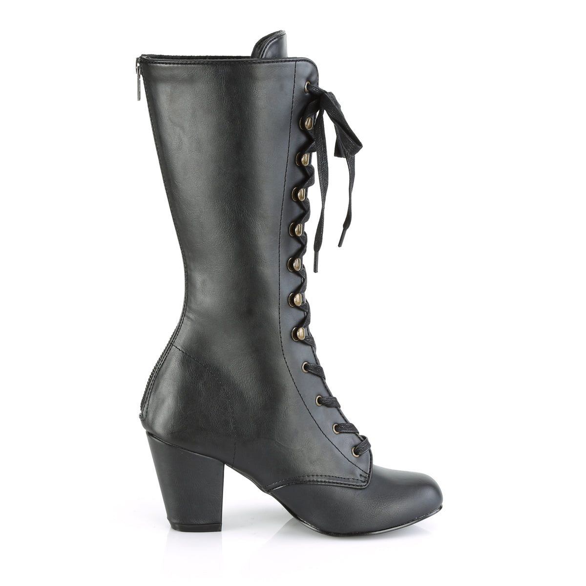 DemoniaCult Stivali da donna VIVIKA-205 pelle vegana BLK