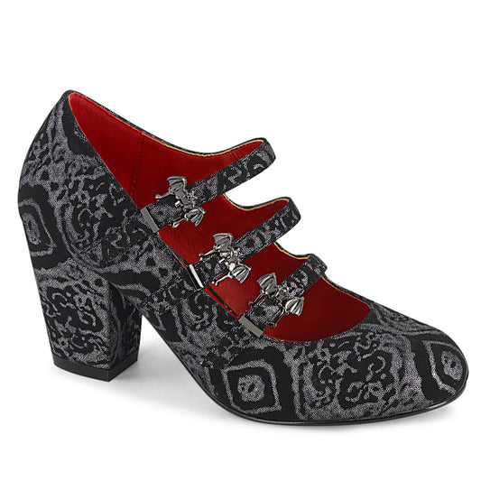 DemoniaCult Pompe da donna VIVIKA-38 cuoio nubuck con finto blk-silver