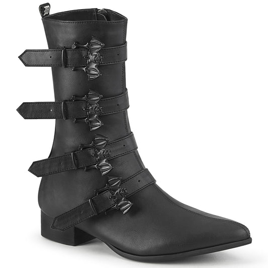 DemoniaCult Stivali da uomo WARLOCK-110-b blk vegan in pelle vegana