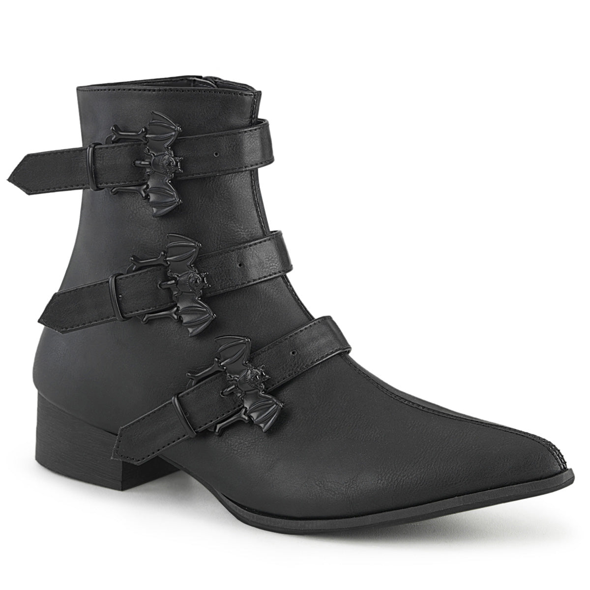 DemoniaCult Stivali da uomo WARLOCK-50-B BLK VEGAN PELLE