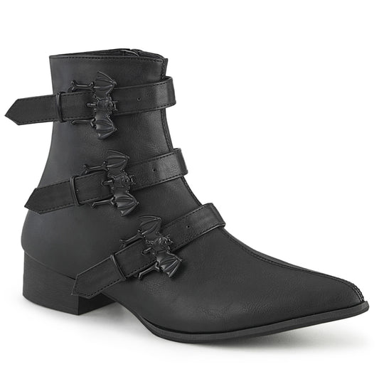 DemoniaCult Stivali da uomo WARLOCK-50-B BLK VEGAN PELLE