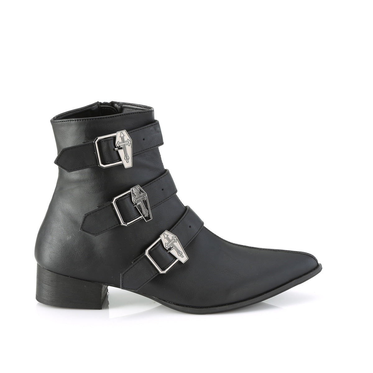 DemoniaCult Stivali da uomo WARLOCK-50-c BLK VEGAN PELLE