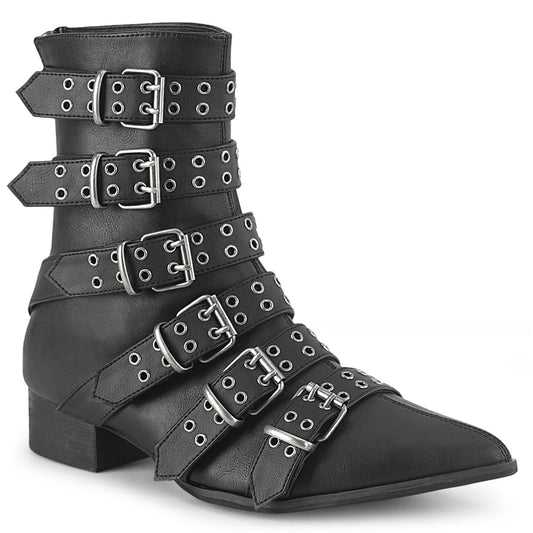DemoniaCult Stivali da uomo WARLOCK-70 pelle vegana BLK