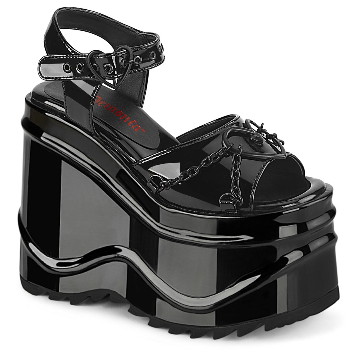 DemoniaCult Sandali femminili WAVE-09 blk pat