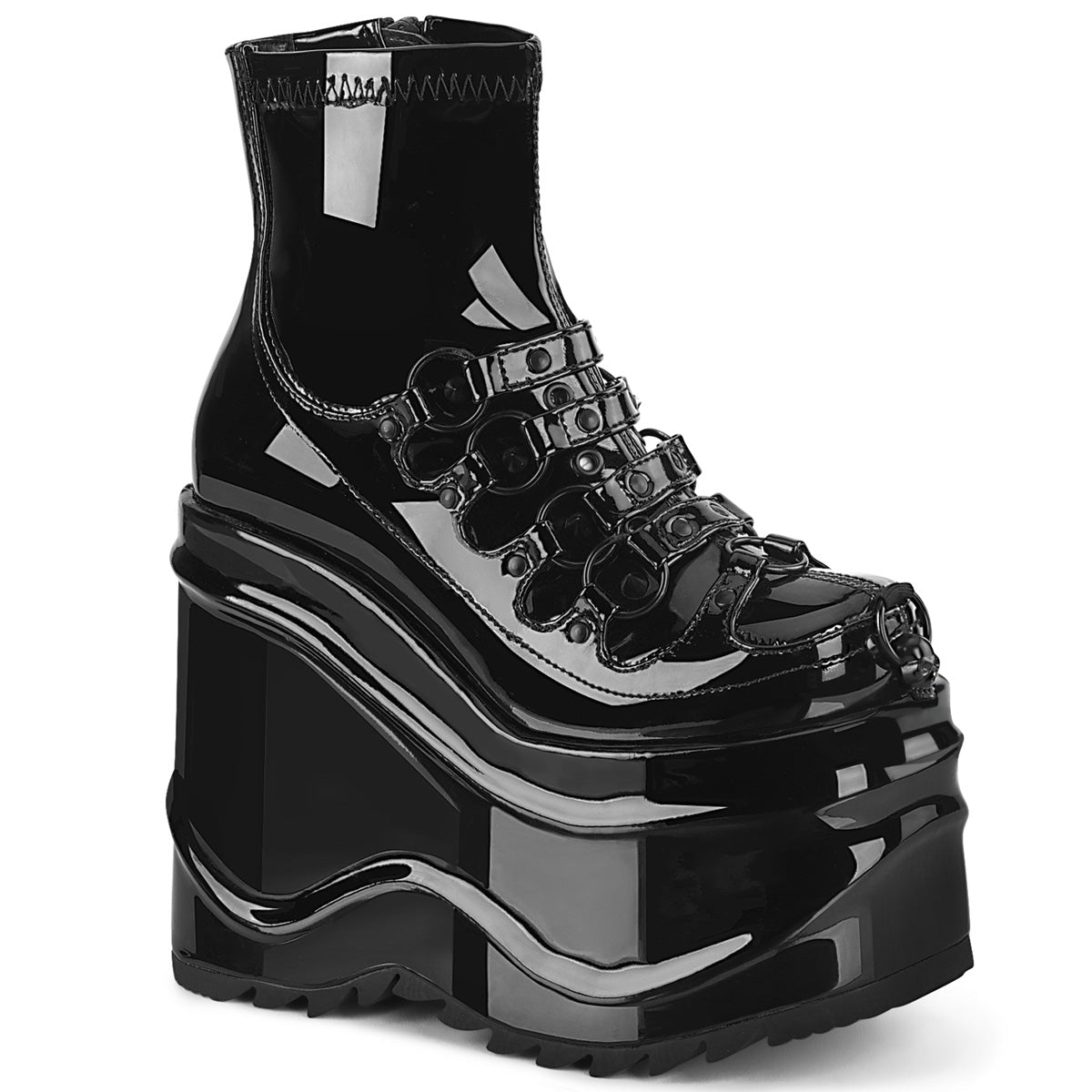 DemoniaCult Stivali alla caviglia WAVE-110 blk pat