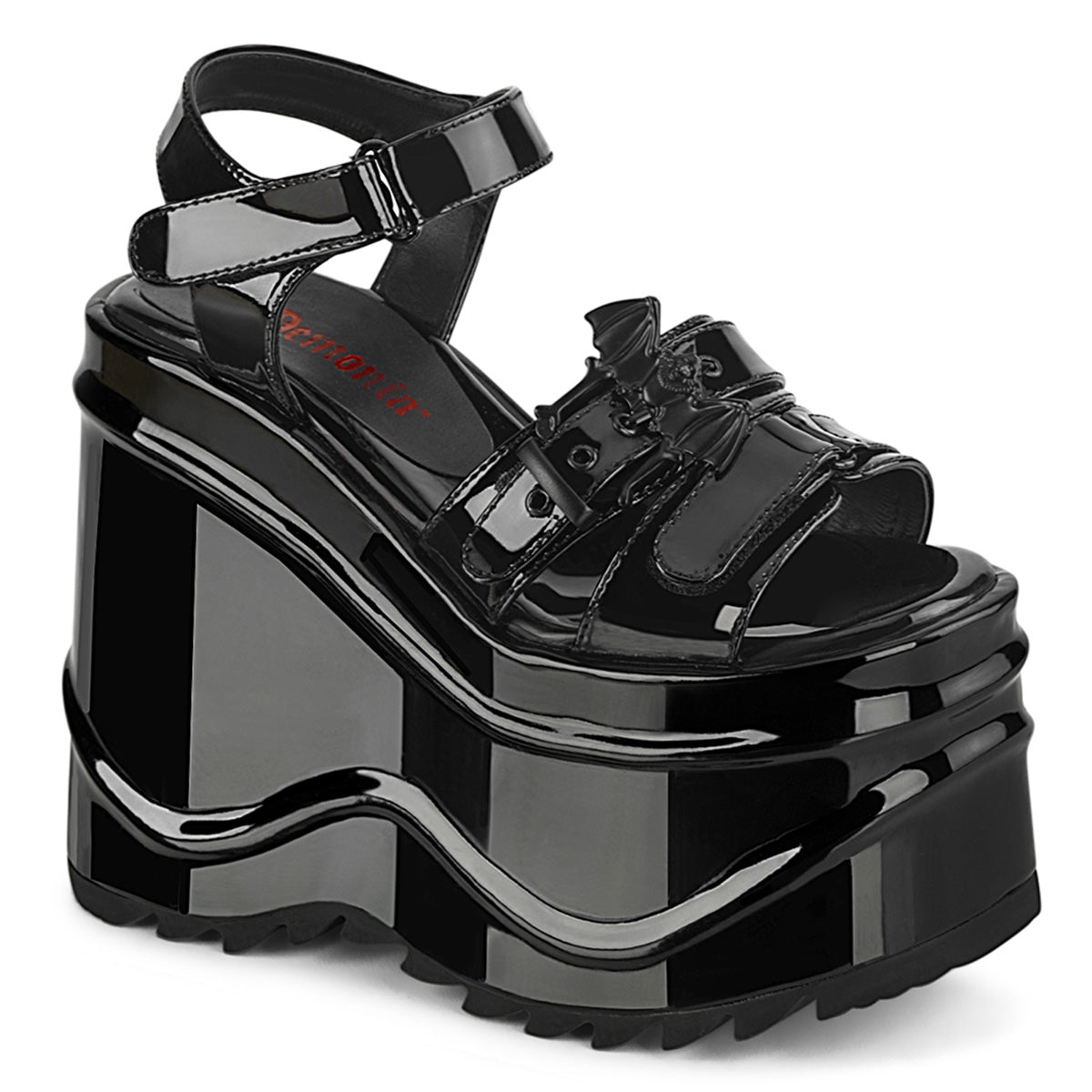 DemoniaCult Sandali femminili WAVE-13 blk pat