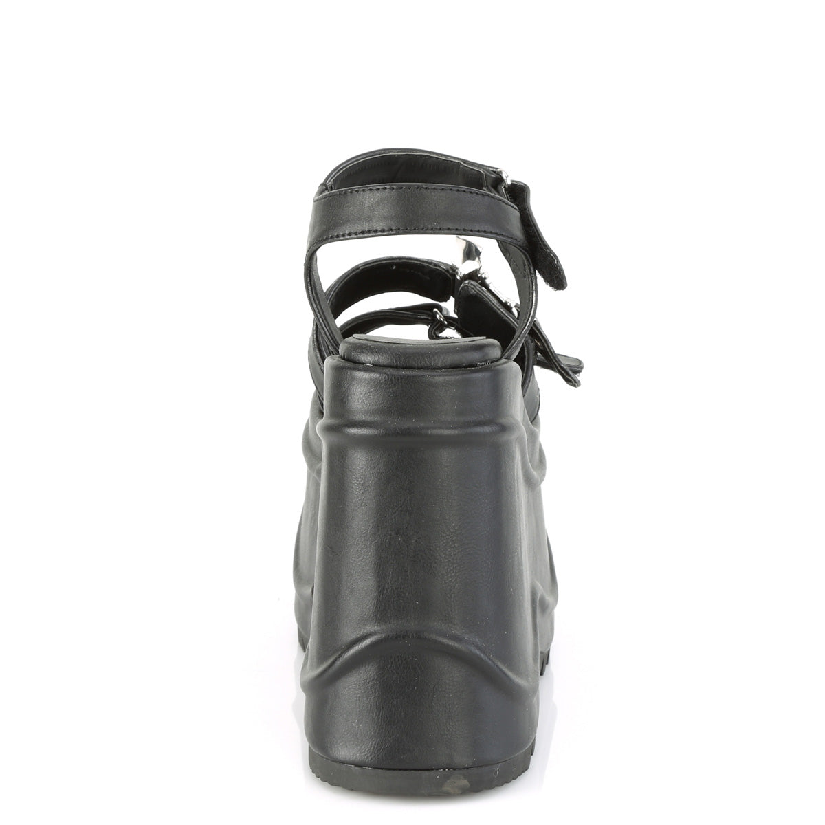 DemoniaCult Sandali femminili WAVE-13 pelle vegana BLK