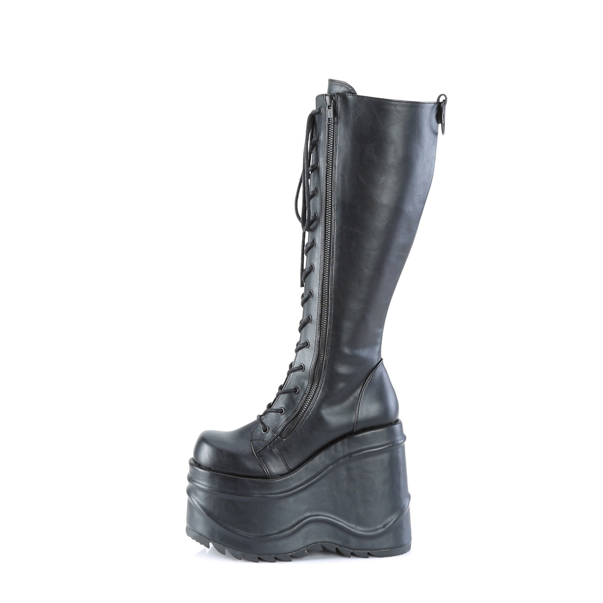 DemoniaCult Stivali da donna WAVE-200 pelle vegana BLK