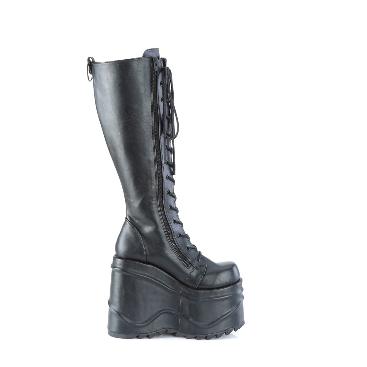 DemoniaCult Stivali da donna WAVE-200 pelle vegana BLK