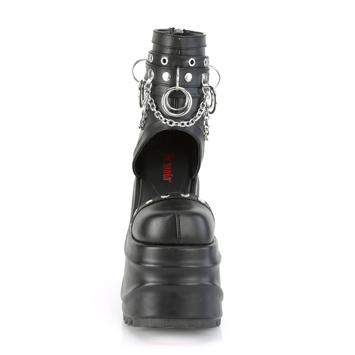 DemoniaCult Sandali femminili WAVE-22 pelle vegana BLK