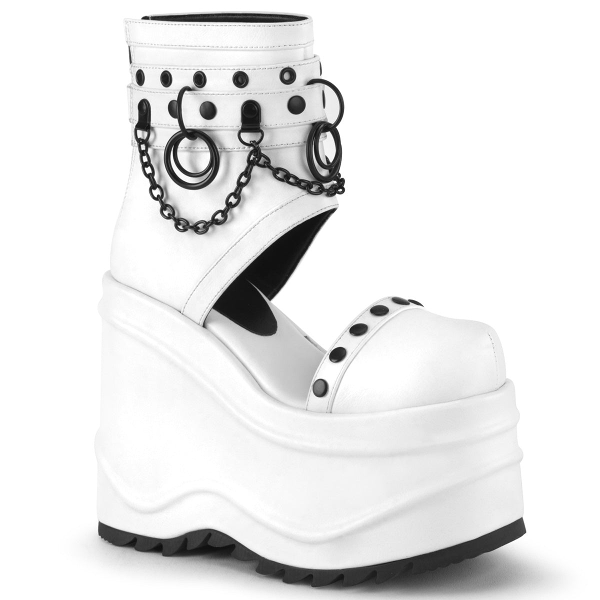 DemoniaCult Sandali WAVE-22 pelle vegana WHT
