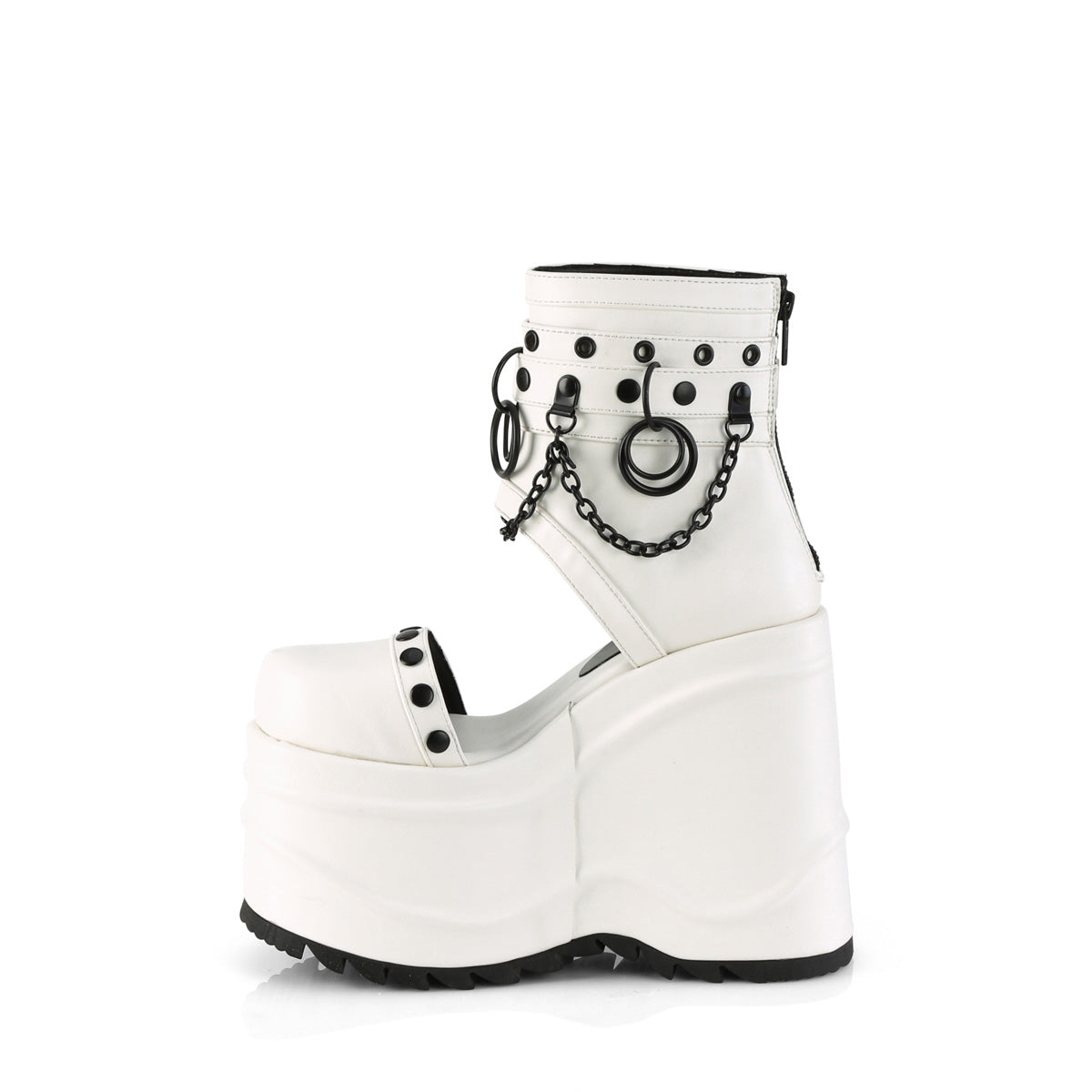 DemoniaCult Sandali WAVE-22 pelle vegana WHT
