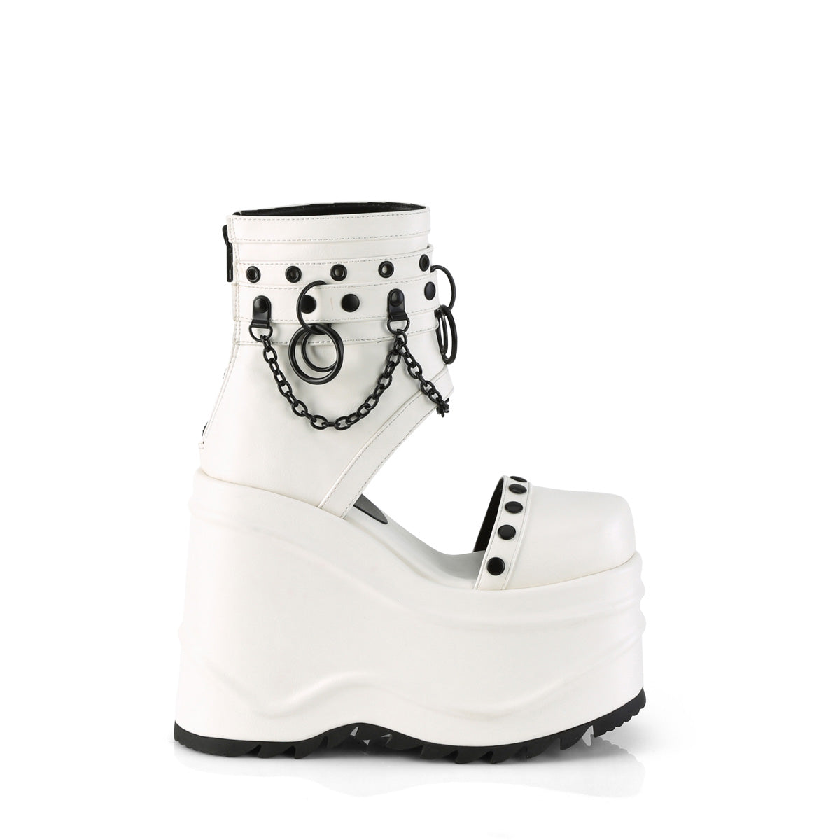 DemoniaCult Sandali WAVE-22 pelle vegana WHT