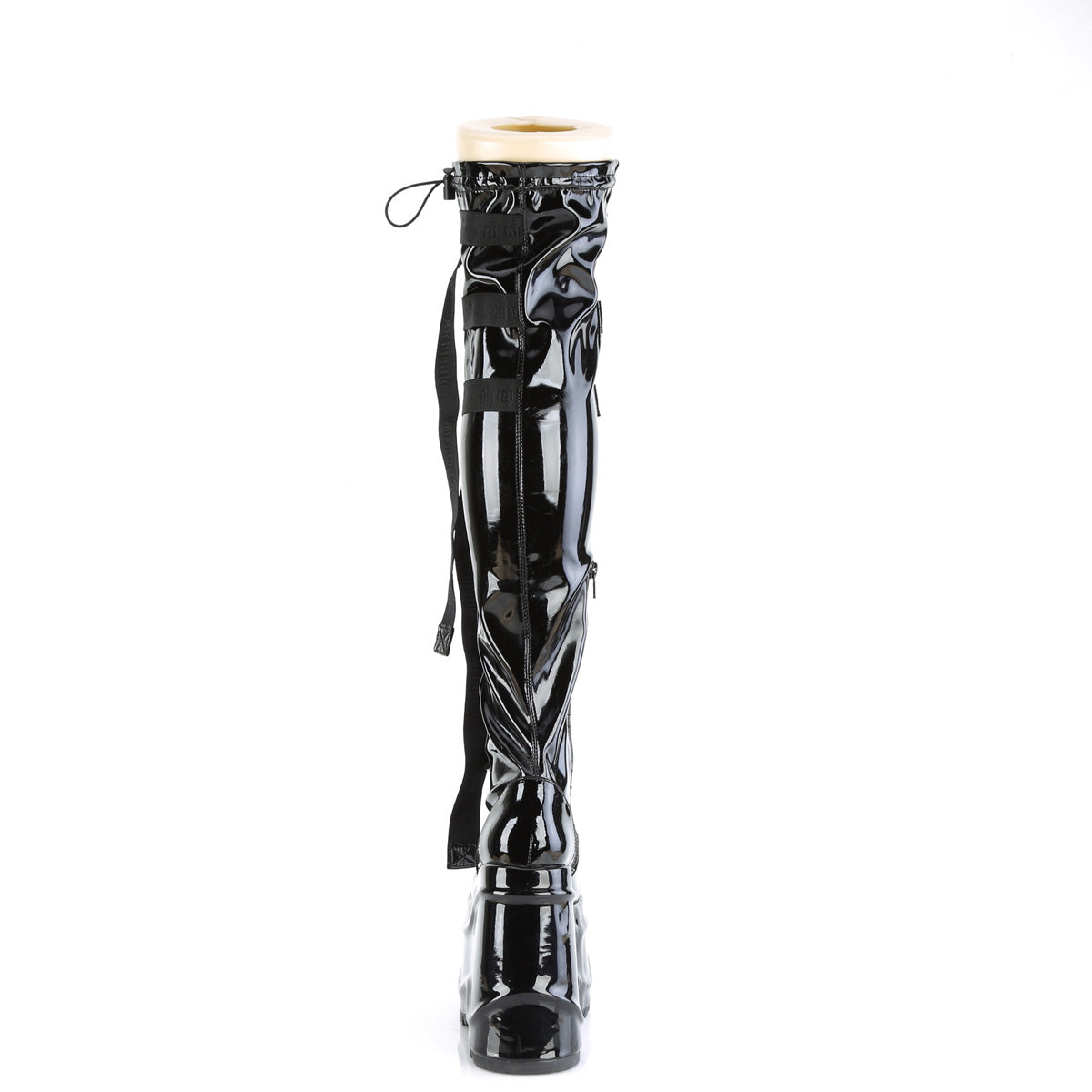 DemoniaCult Stivali da donna WAVE-315 blk elastyt pat