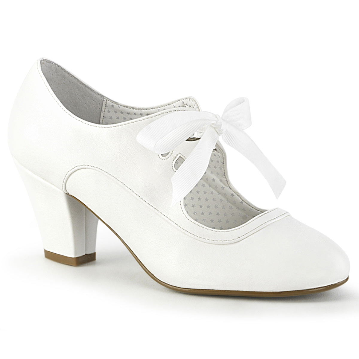 Pin Up Couture Pompe WIGGLE-32 pelle finta bianca