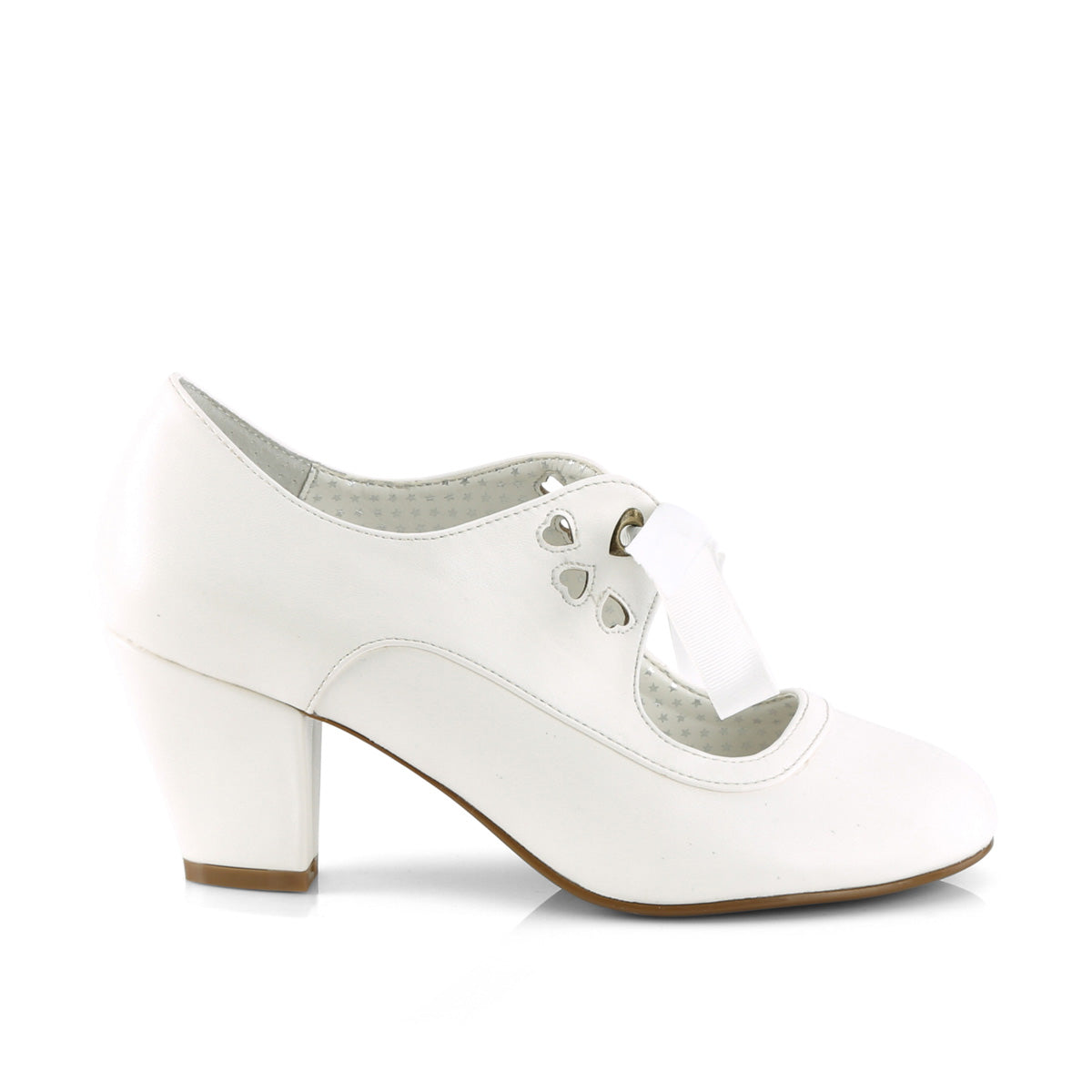 Pin Up Couture Pompe WIGGLE-32 pelle finta bianca