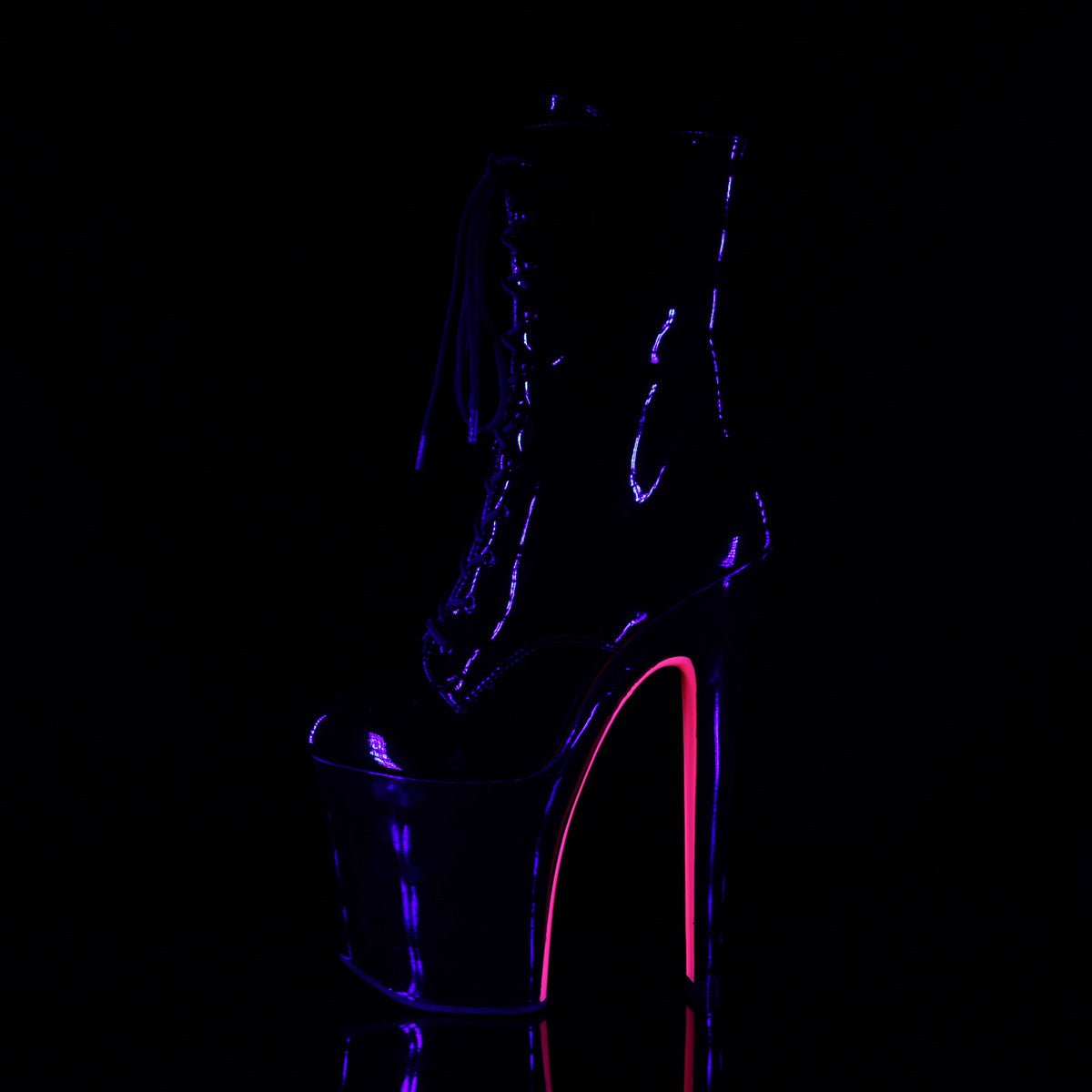 Pleaser Stivaletti da donna XTREME-1020tt Blk Pat / Blk-Neon H. rosa