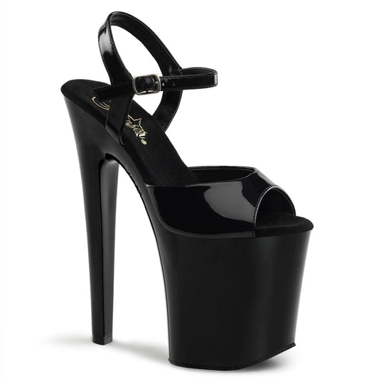Pleaser Sandali da donna XTREME-809 BLK PAT / BLK