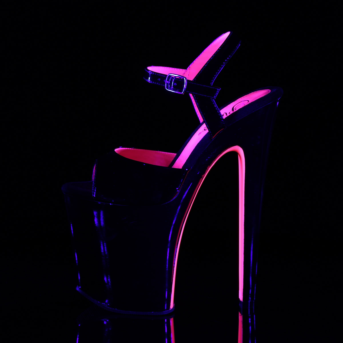 Pleaser Sandali da donna XTREME-809tt Blk Pat-Neon H. Pink / Blk