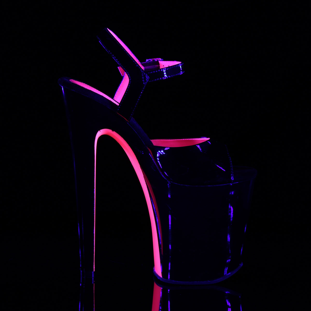 Pleaser Sandali da donna XTREME-809tt Blk Pat-Neon H. Pink / Blk