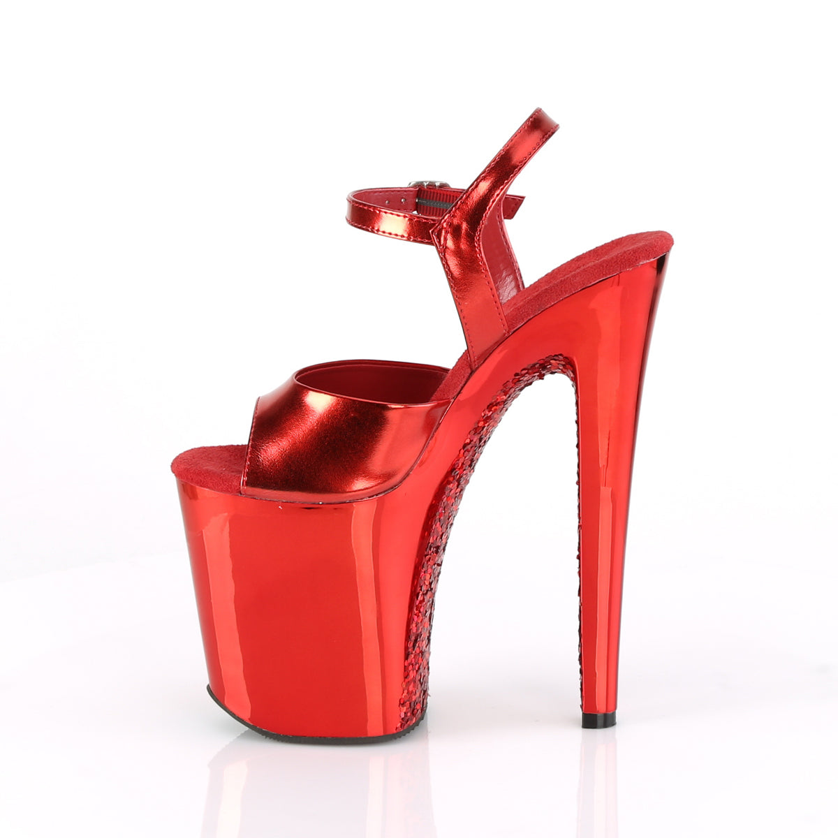 Pleaser Sandali da donna XTREME-809TG rosso metallico PU / rosso cromato